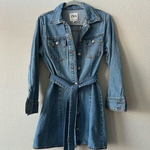 Denim Zara dress with belt